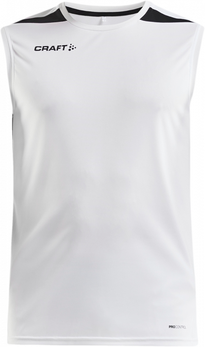Craft - Pro Control Impact Ærmeløs T-Shirt Junior - Hvid & sort