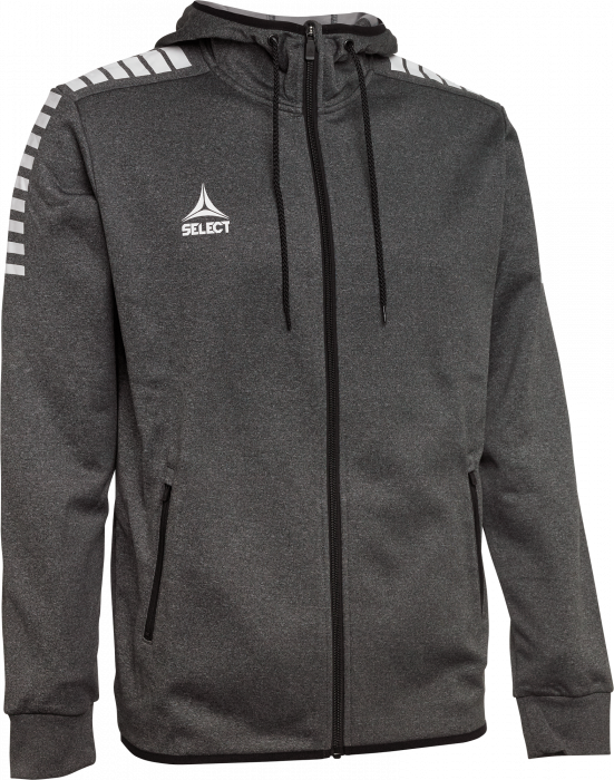 Select - Monaco Zip Hoodie - Gris & blanco