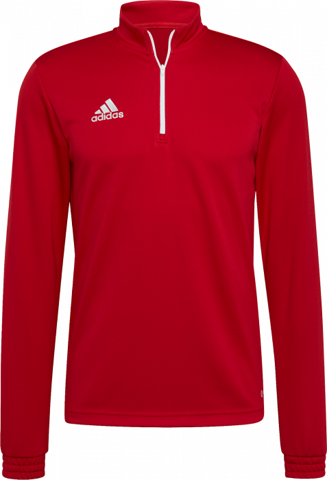 Adidas - Entrada 22 Træning Top With Half Zip Jr - Power red 2 & wit