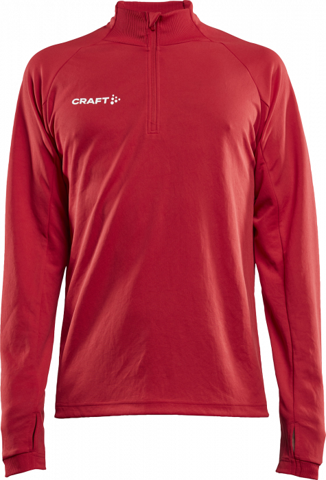 Craft - Evolve Shirt With Half Zip - Czerwony