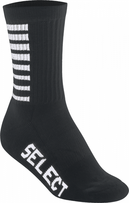 Select - Sports Sock Striped Short - Czarny & biały